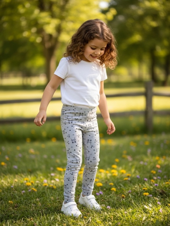 wonder nation Other - Kids Grey Star And Cat Print Leggings